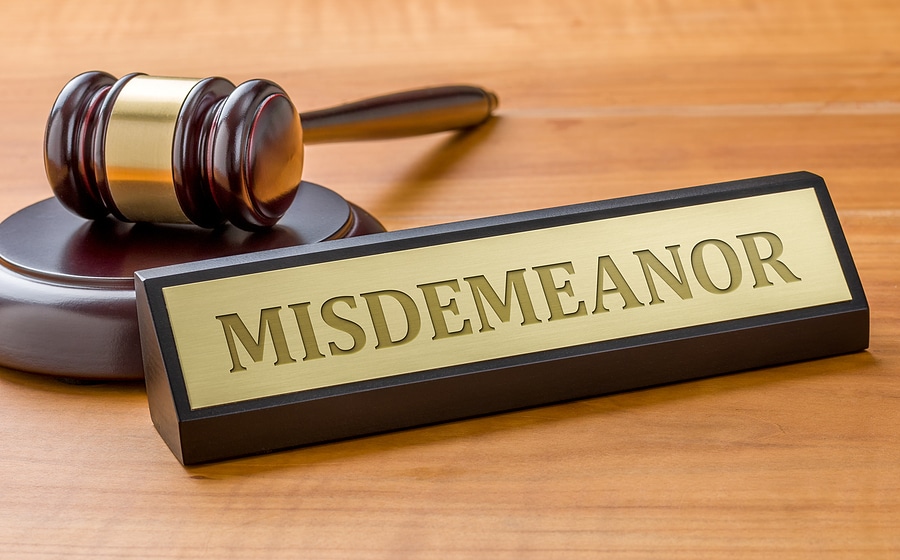 Gavel and nameplate, misdemeanor, Criminal defense and legal advice in Appleton, WI